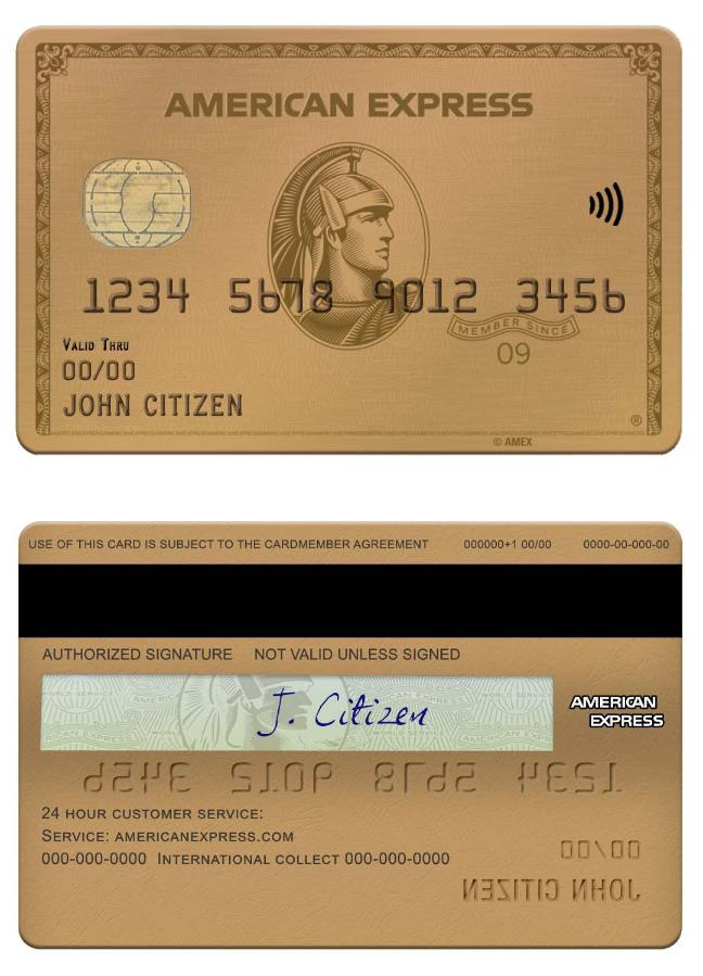 USA Maryland Howard Personal bank american express gold card